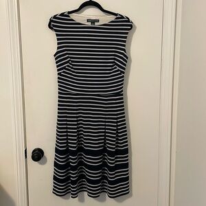 American Living Navy and White Strip Dress NWT